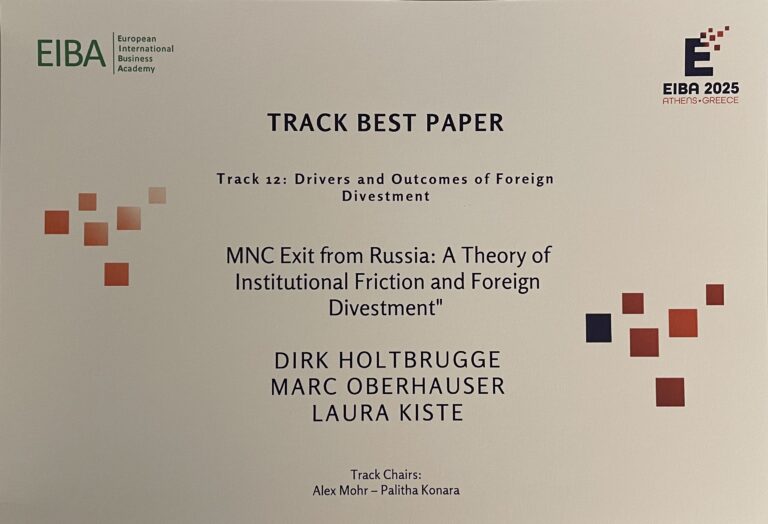 Best Paper Award at EIBA 2025